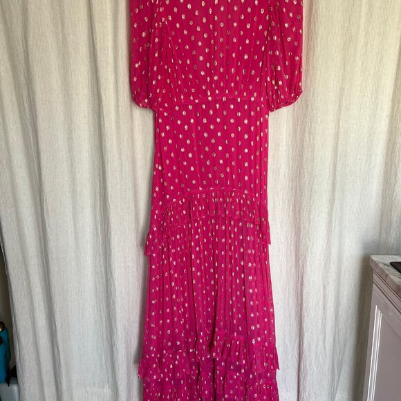 RIXO Shireen Pink Midi Maxi Dot Dress size US 2 - Picture 4 of 9